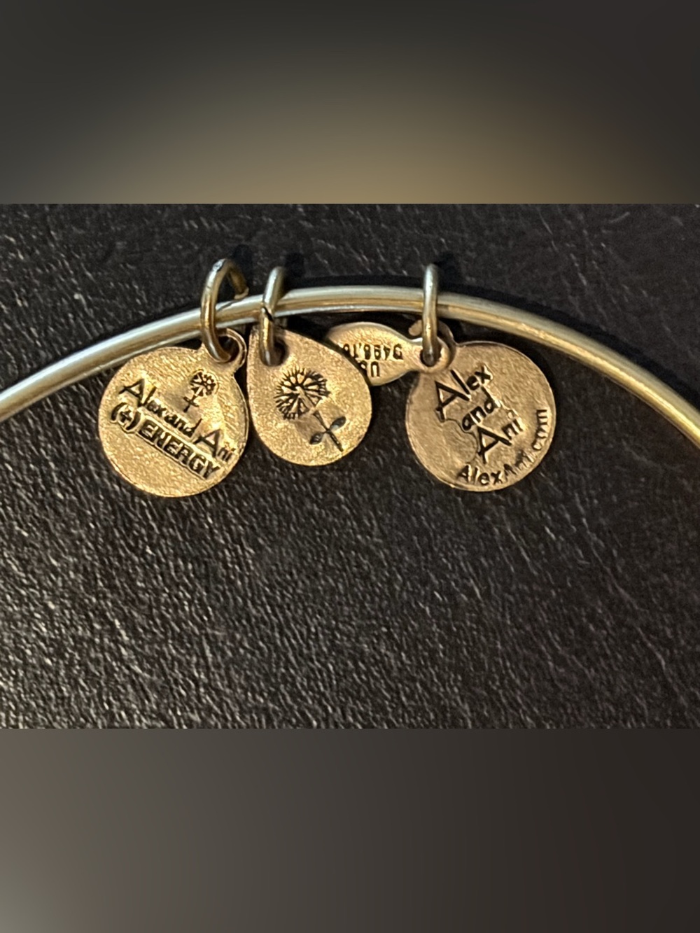 Alex and Ani Gold-Tone Shell Charm Bangle - Picture 4 of 6